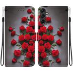 For Samsung Galaxy A14 4G / 5G Crystal Texture Colored Drawing Leather Phone Case(Red Roses)