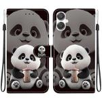 For Samsung Galaxy A25e / A25 5G JP Crystal Texture Colored Drawing Leather Phone Case(Milk Tea Bear)