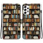 For Samsung Galaxy A33 5G Crystal Texture Colored Drawing Leather Phone Case(Bookshelf)