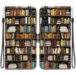 For Samsung Galaxy A34 5G Crystal Texture Colored Drawing Leather Phone Case(Bookshelf)