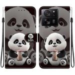 For Xiaomi 13T / 13T Pro / Redmi K60 Ultra Crystal Texture Colored Drawing Leather Phone Case(Milk Tea Bear)
