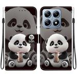 For Xiaomi 14T Crystal Texture Colored Drawing Leather Phone Case(Milk Tea Bear)