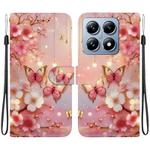 For Xiaomi 14T Crystal Texture Colored Drawing Leather Phone Case(Lantern Butterflies)