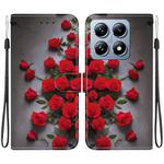 For Xiaomi 14T Crystal Texture Colored Drawing Leather Phone Case(Red Roses)