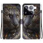 For Xiaomi 15 Pro Crystal Texture Colored Drawing Leather Phone Case(Black Gold Lion)
