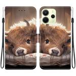 For Redmi Note 14 4G 164.84mm Crystal Texture Colored Drawing Leather Phone Case(Calf)