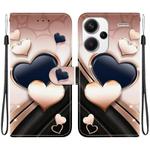 For Redmi Note 13 Pro+ 5G Crystal Texture Colored Drawing Leather Phone Case(Love Heart)