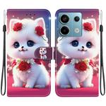 For Redmi Note 13 Pro 5G / Xiaomi Poco X6 Crystal Texture Colored Drawing Leather Phone Case(Rose Cat)