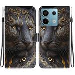 For Redmi Note 13 Pro 5G / Xiaomi Poco X6 Crystal Texture Colored Drawing Leather Phone Case(Black Gold Lion)
