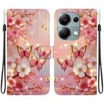 For Redmi Note 13 Pro / Xiaomi Poco M6 Pro 4G Crystal Texture Colored Drawing Leather Phone Case(Lantern Butterflies)
