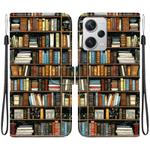 For Redmi Note 12 Pro+ Global Crystal Texture Colored Drawing Leather Phone Case(Bookshelf)