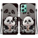 For Redmi Note 12 5G Global / Xiaomi Poco X5 Crystal Texture Colored Drawing Leather Phone Case(Milk Tea Bear)