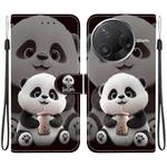For Redmi K80 / K80 Pro / Xiaomi Poco F7 Pro Crystal Texture Colored Drawing Leather Phone Case(Milk Tea Bear)