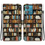 For Motorola Edge 40 Neo Crystal Texture Colored Drawing Leather Phone Case(Bookshelf)