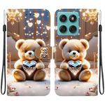 For Motorola Edge 60 Fusion Crystal Texture Colored Drawing Leather Phone Case(Diamond Bear)