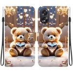 For OPPO A38 / OPPO A18 Crystal Texture Colored Drawing Leather Phone Case(Diamond Bear)