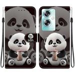 For OPPO A79 5G Global Crystal Texture Colored Drawing Leather Phone Case(Milk Tea Bear)