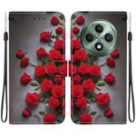 For OPPO Reno12 F 4G / 5G Crystal Texture Colored Drawing Leather Phone Case(Red Roses)