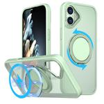 For iPhone 16 Kalebol 360-degree Rotating MagSafe Magnetic Holder Phone Case(Avocado Green)