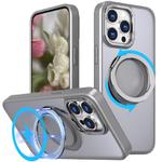 For iPhone 16 Pro Max Kalebol 360-degree Rotating MagSafe Magnetic Holder Phone Case(Titanium Grey)