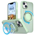For iPhone 14 Kalebol 360-degree Rotating MagSafe Magnetic Holder Phone Case(Avocado Green)