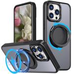 For iPhone 14 Pro Max Kalebol 360-degree Rotating MagSafe Magnetic Holder Phone Case(Black)