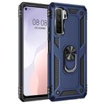 For Huawei P40 Lite 5G Shockproof TPU + PC Protective Case with 360 Degree Rotating Holder(Blue)