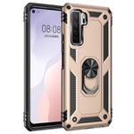 For Huawei P40 Lite 5G Shockproof TPU + PC Protective Case with 360 Degree Rotating Holder(Gold)