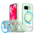 For Google Pixel 9a Kalebol 360-degree Rotating MagSafe Magnetic Holder Phone Case(Avocado Green)
