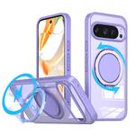 For Google Pixel 9 Pro Kalebol 360-degree Rotating MagSafe Magnetic Holder Phone Case(Light Purple)