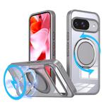 For Google Pixel 9 Kalebol 360-degree Rotating MagSafe Magnetic Holder Phone Case(Titanium Grey)