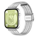 For Huawei Watch Fit4 Pro / Fit4 / Fit3 xDfind Seven Beads Buckle Stainless Steel Watch Band(Silver)