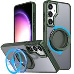 For Samsung Galaxy S24+ 5G Kalebol 360-degree Rotating MagSafe Magnetic Holder Phone Case(Green)