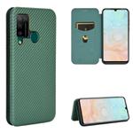 For DOOGEE N20 Pro Carbon Fiber Texture Horizontal Flip TPU + PC + PU Leather Case with Card Slot(Green)