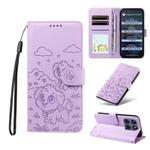 For Motorola Edge 60 Fusion 5G / 60 Pro Embossed Heart Dog RFID Blocking Wallet Leather Phone Case(Purple)