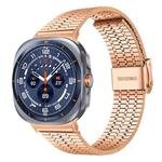 For Samsung Galaxy Watch Ultra / Ultra 2025 xDfind Seven Beads Buckle Stainless Steel Watch Band(Rose Gold)