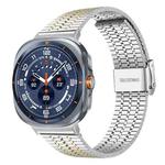For Samsung Galaxy Watch Ultra / Ultra 2025 xDfind Seven Beads Buckle Stainless Steel Watch Band(Silver Gold)