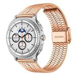 For Samsung Galaxy Watch8 / 8 Classic xDfind Seven Beads Buckle Stainless Steel Watch Band(Rose Gold)