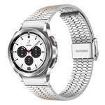 For Samsung Galaxy Watch 7 / 6 / 5 / FE xDfind Seven Beads Buckle Stainless Steel Watch Band(Silver Rose Gold)