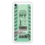 For iPhone SE 2022 / SE 2020 / 8 / 7 Boarding Pass Series TPU Phone Protective Case(Green New York)