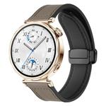 18mm xDfind Crazy Horse Pattern Silicone Skin Magnetic Buckle Watch Band(Taupe)