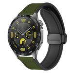 20mm xDfind Crazy Horse Pattern Silicone Skin Magnetic Buckle Watch Band(Army Green)