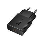 hoco N72 Speed Single-port PD20W Ultra-thin Charger, Plug:EU Plug(Black)
