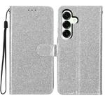 For Samsung Galaxy M36 5G Glitter Powder Flip Leather Phone Case(Silver)