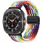 For Samsung Galaxy Watch Ultra / Ultra 2025 xDfind Magnetic Buckle Nylon Braid Loop Watch Band(Rainbow)