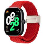 For Xiaomi Smart Band 9 Pro/8 Pro/Redmi Watch 5/4 xDfind Magnetic Buckle Nylon Braid Loop Watch Band(Starlight Pink)