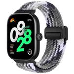 For Xiaomi Smart Band 9 Pro/8 Pro/Redmi Watch 5/4 xDfind Magnetic Buckle Nylon Braid Loop Watch Band(Dazzling Black)