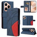 For Huawei Pura 80 5G Dual-color Splicing Flip Leather Phone Case(Blue)