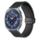 For Samsung Galaxy Watch Ultra / Ultra 2025 xDfind Crazy Horse Pattern Silicone Skin Magnetic Buckle Watch Band(Black)