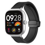 For Xiaomi Smart Band 9 Pro/8 Pro/Redmi Watch 5/4 xDfind Crazy Horse Pattern Silicone Skin Magnetic Buckle Watch Band(Black)